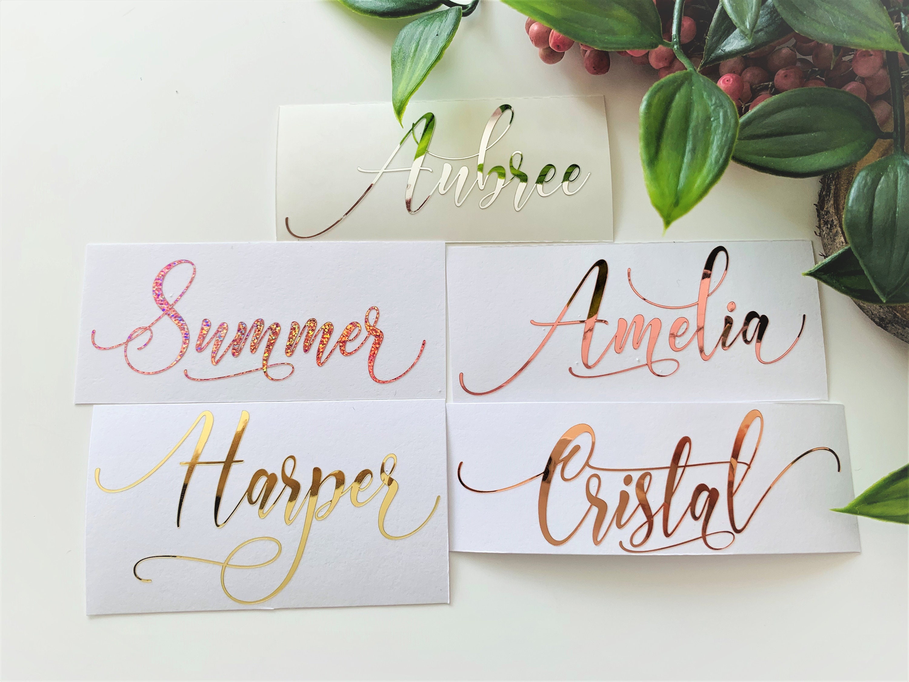 custom name stickers place cards decal personalized name etsy