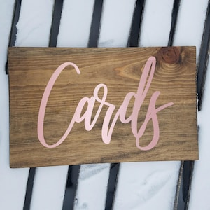 Cards vinyl decal, Rose Gold Foil Cards decal, Glitter Cards sticker, Wedding card box decal, Metallic Gold Decal, Cards Decal for Wedding