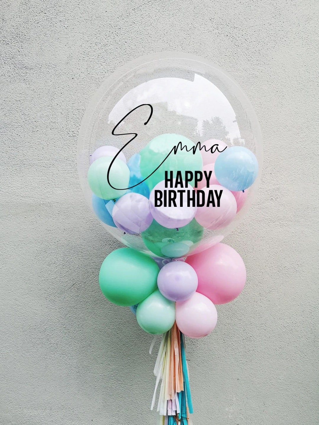 Personalised Balloon Decal, Balloon Label, Custom Vinyl Decal, Birthday ...