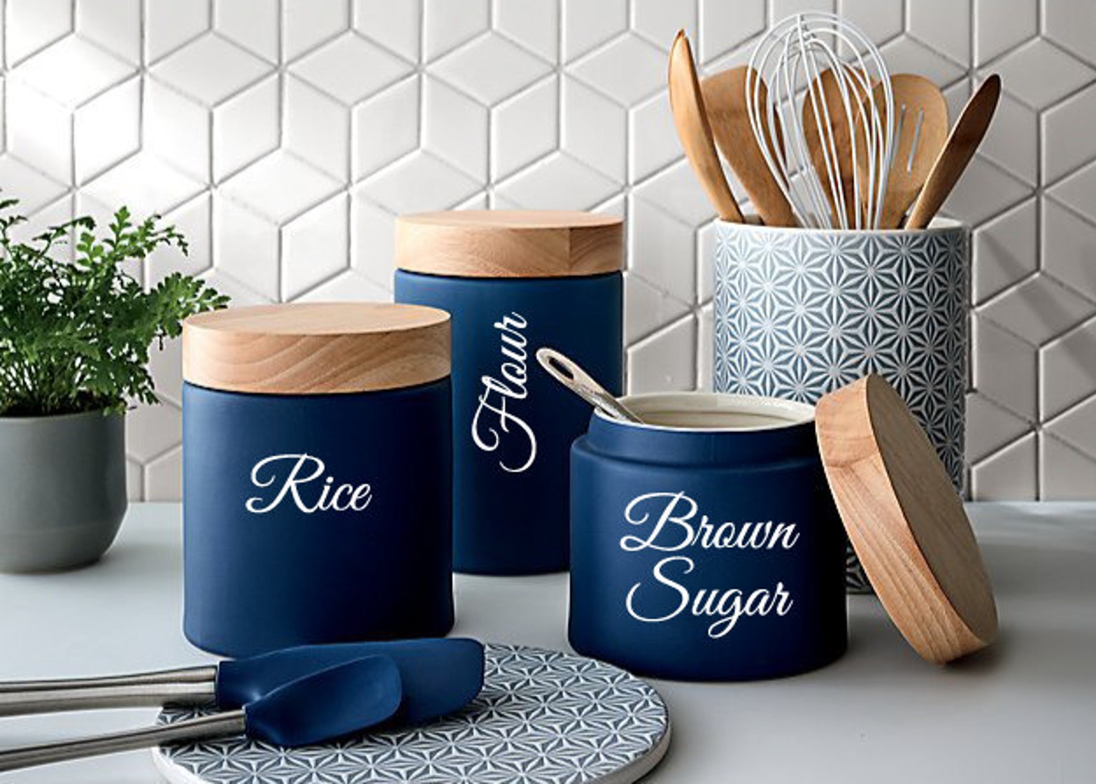 Canister Decals Canister Labels Jar Labels Custom Name Etsy