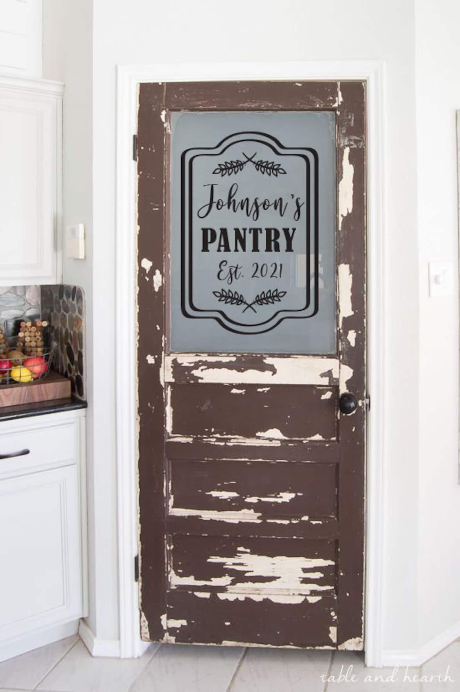 Custom Pantry Door Decal Personalized Pantry Decal Kitchen Etsy