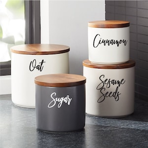 Canister Decals, Canister labels, Jar labels, Custom Name Sticker, Kitchen Decal, Kitchen Organization Decals, Personalized Kitchen Stickers