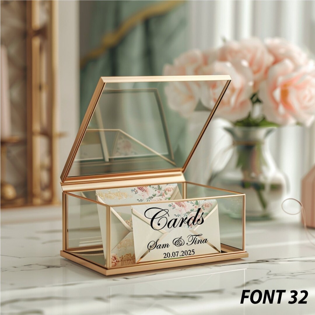 Wedding Card Box Decal, Custom Card Box Vinyl Decal for Wedding, Cards ...