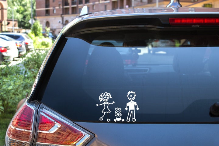 Stick Family Car Decal, Custom My Family Car Decal, Personalized Family ...