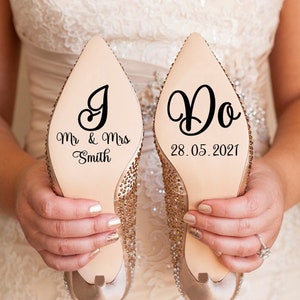 Custom Wedding Shoes Sticker, I Do sticker,  Wedding Sticker, Wedding Shoes Decal, Personalized Wedding shoes sticker, Custom Mr. and Mrs.