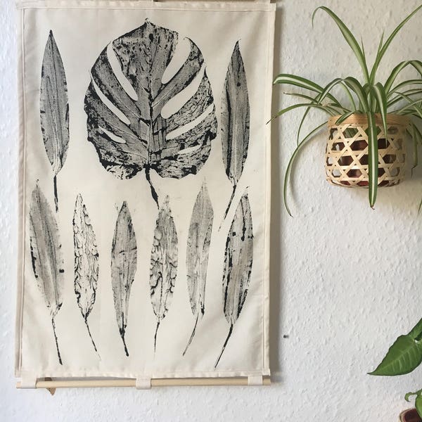 Botanical Wall Hanging | Botanical Wall Art | Leaf Print Wall Hanging | Fabric Wall Hanging | Botanical Pennant | Wall Art