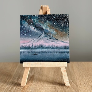 Petite peinture petite peinture à l&#39;huile lac art diamant peinture avec paillettes peinture à l&#39;huile personnalisée relations longue distance idée cadeau chevalet