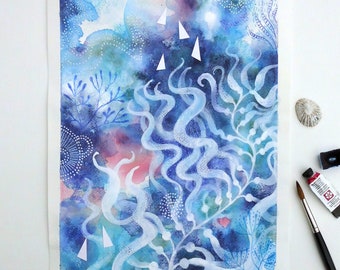 Seven Seas Original Mixed Media Painting