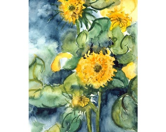 Septembre Or Original Aquarelle