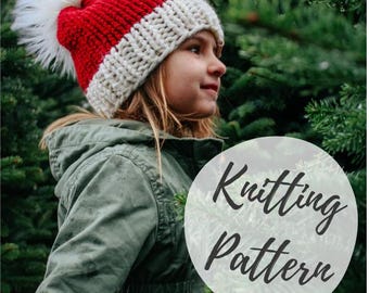 Infant, Toddler, & Youth Santa Beanie Knitting Pattern