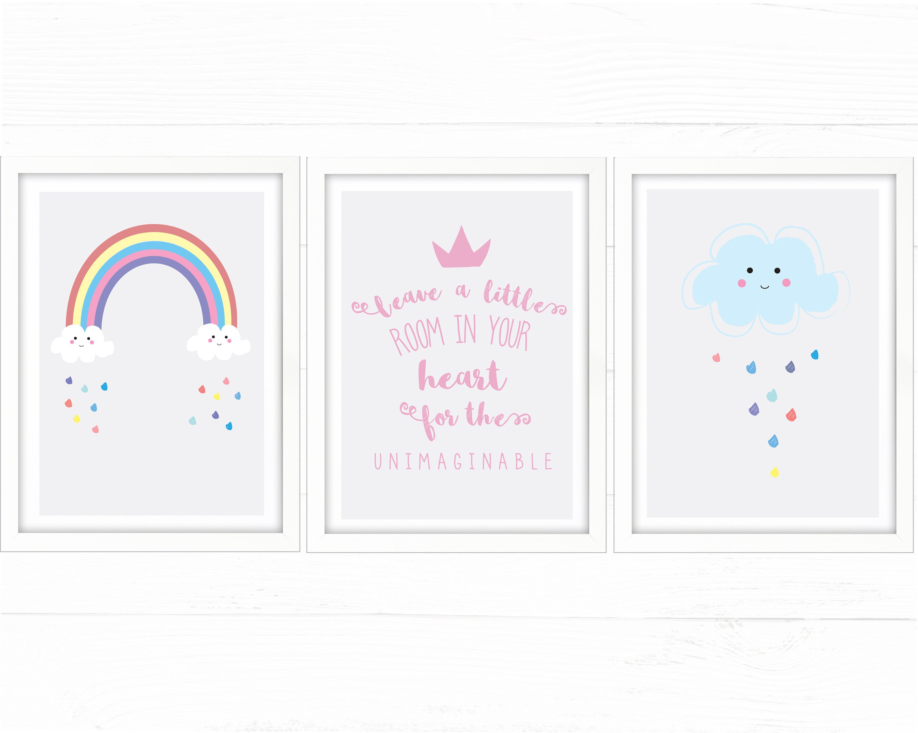 little girls bedroom art pink hearts A4 print little girls bedroom art pink hearts A4 print