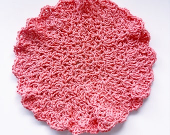 Pretty Peony Washcloth pattern | crochet washcloth pattern | facecloth | crochet pattern | crochet dishcloth | dishcloth