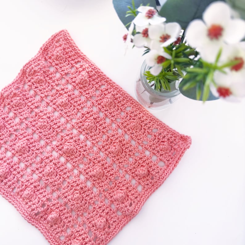 Popcorn Lattice Washcloth pattern crochet washcloth pattern facecloth crochet pattern crochet dishcloth dishcloth image 1