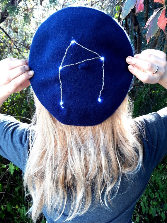 Libra Zodiac Beret With LED Lights 