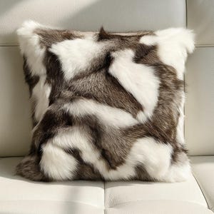 Real White Rabbit Fur Cushion Square White Fur Cushion Fur Pillow Genuine Fur Cushions Luxury Fur Pillow Soft Cushion Living Room Cushion