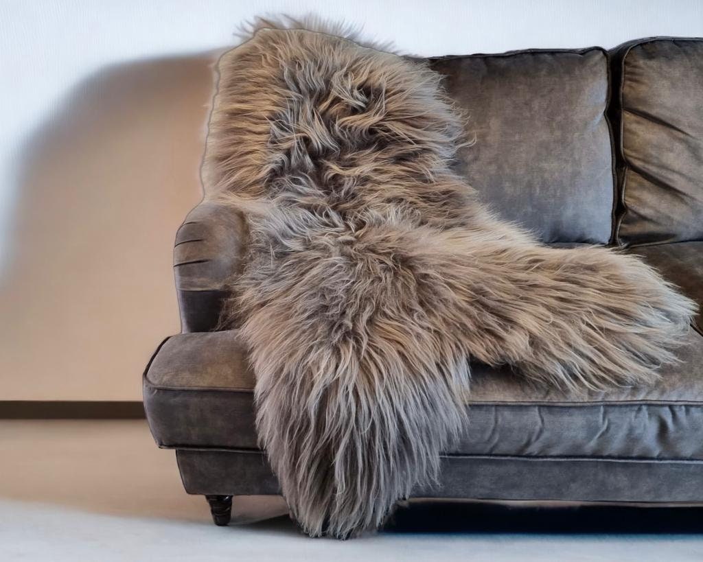 Ghost chair with fur throw hotsell