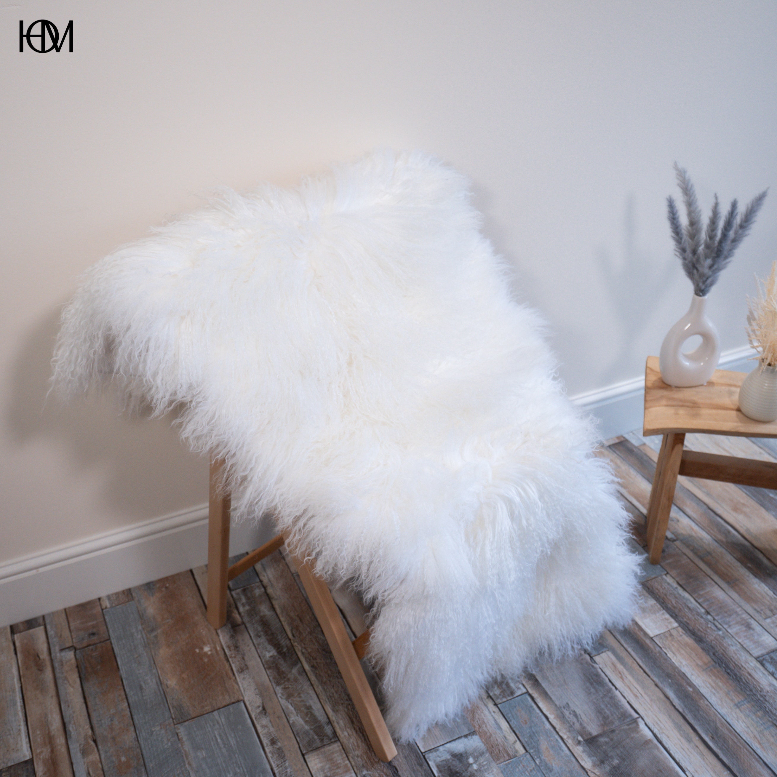100% Mongolian Sheepskin Rug Different Colors Genuine Tibetan Fur Long ...