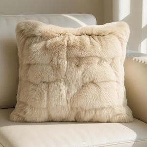 Real Natural Fox Fur Cushion Square Fox Fur Cushion Fur Pillow Genuine Fox Fur Cushions Luxury Fur Pillow Soft Cushion Living Room Cushion