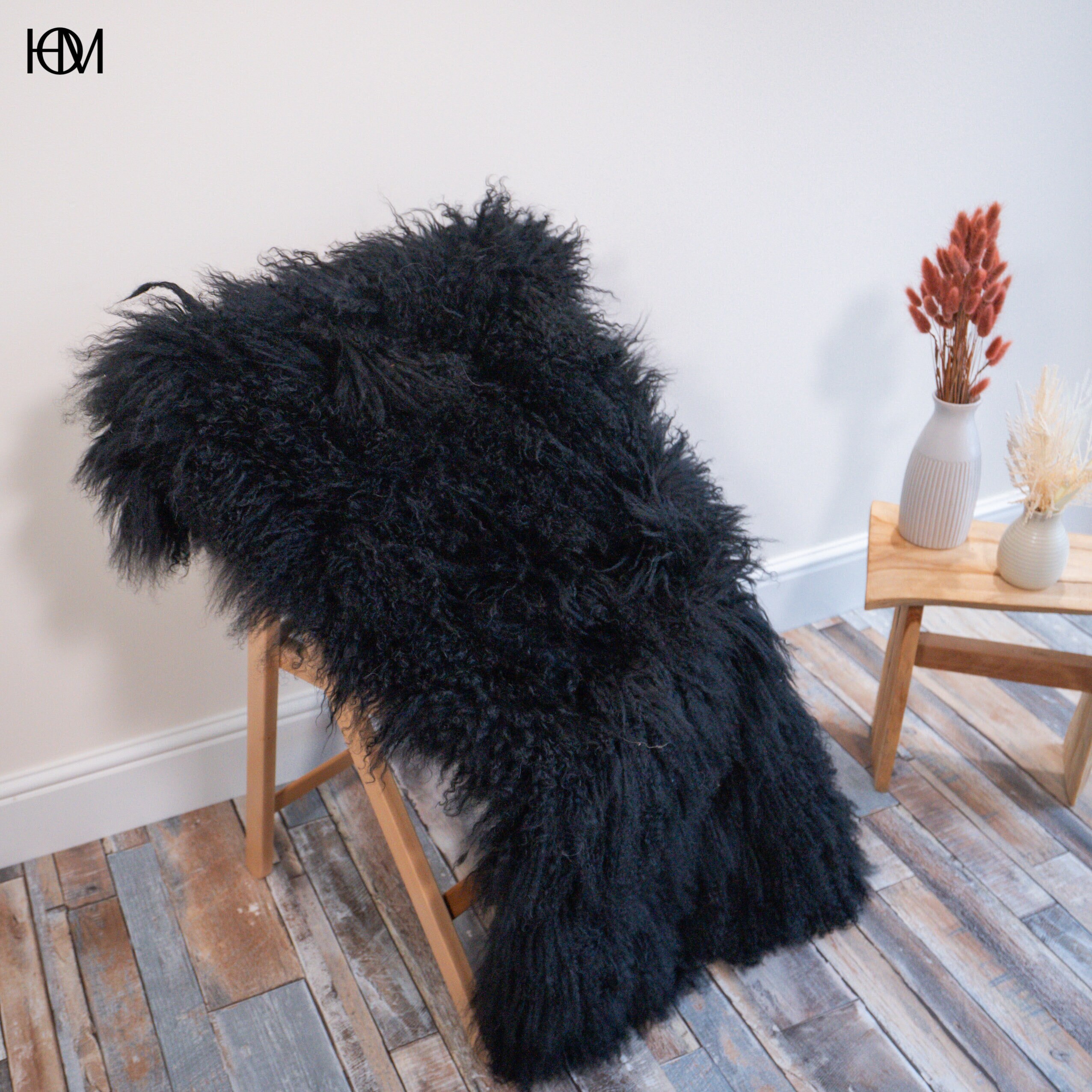 100% Mongolian Sheepskin Rug Different Colors Genuine Tibetan Fur Long ...