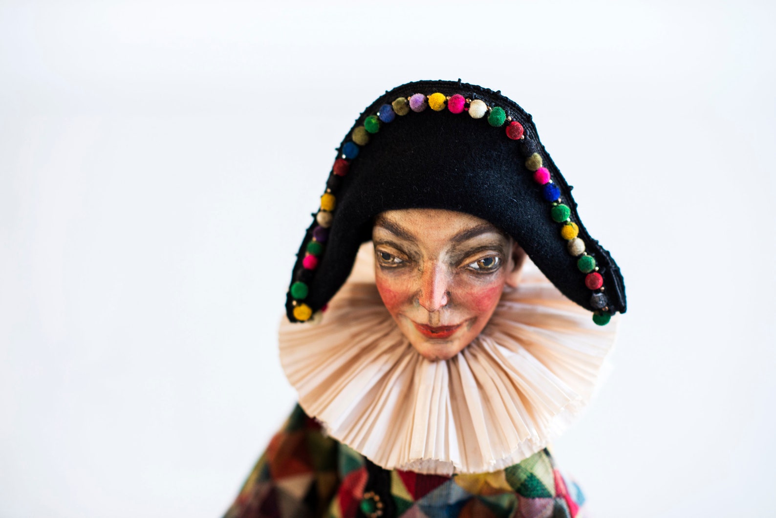 Glove Wooden Puppet Puncinello Wooden Marionette Punch Punch Art Doll