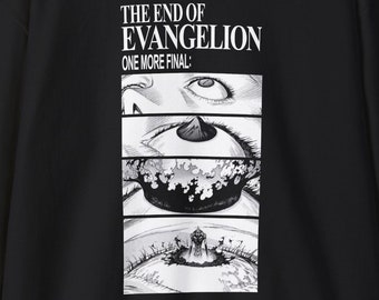 Felpa End of Evangelion, Felpa ironica Neon Genesis, Felpa con grafica retrò, Felpa girocollo Anime