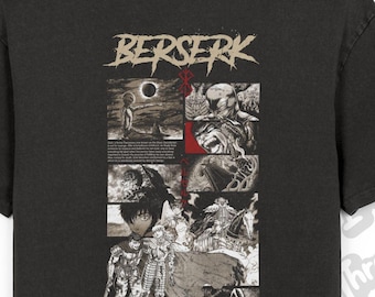 Berserk Graphic Tee: maglietta anime oversize lavata con acido