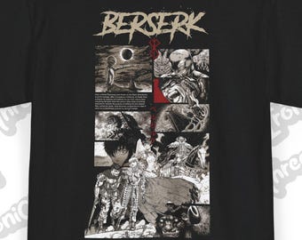 maglietta Berserk Metal, bifacciale, streetwear giapponese manga