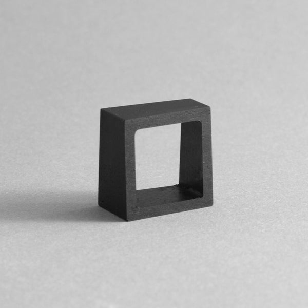 MK3, Contemporary handmade square concrete black ring.