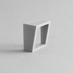 MK3 Modern Geometric Concrete Ring – Asymmetric Design – Unique Minimalist Jewelry with Concrete and Resin Fusion
