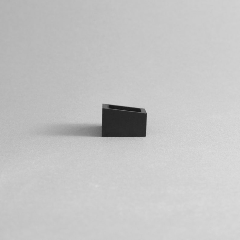 MK3, Contemporary handmade square concrete black ring. image 2