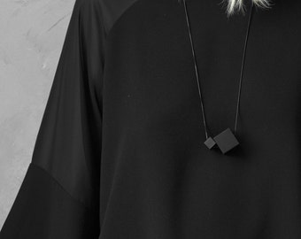 MODULODUE Necklace, minimal and geometry pendant made of Jesmonite