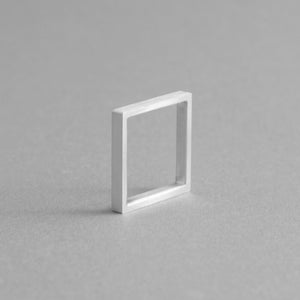 ALUMINUM SQUARE RING – Minimalist Geometric Ring – Lightweight Modern Jewelry – Handmade Architectural Design