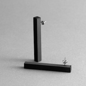 COLUMN Earrings – Handmade Geometric Concrete Jewelry, Modern Minimalist Earrings with Titanium Clip, Hypoallergenic & Lightweight