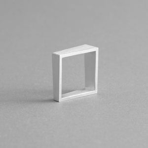 ALUMINUM SQUARE RING – Handmade Geometric Minimalist Ring with Asymmetric Design, Mix & Match Modern Jewelry for Men and Women