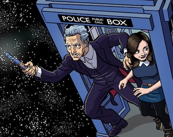 Doctor Who and Clara Oswald print