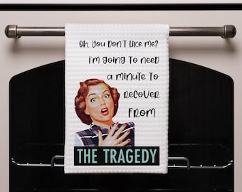 Retro Housewife Towel, Tea Towel, Funny Kitchen Towel, Sarcastic Kitchen Towel, Dish Cloth, Hostess Gift, Dark Humor