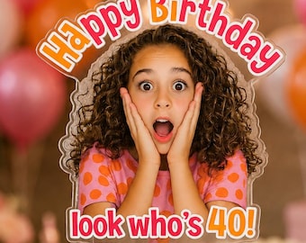 Custom Face Birthday Cake Topper, Personalized Photo Cake Topper, Happy Birthday Cake Decoration, Milestone Birthday Topper, Any Age