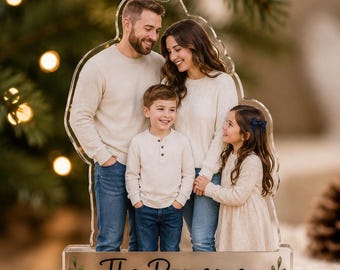 Personalized Family Photo Ornament | Custom Acrylic Christmas Ornament | Photo Keepsake Gift | Our First Home | Baby’s First Christmas
