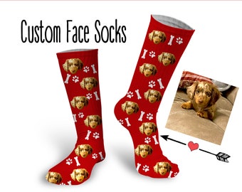 Custom Face Socks, Picture Socks, Socks With Faces, Personalized Socks, Dog Face Socks, Cat Face Socks, Pet Lover Socks, Dog Bone Socks