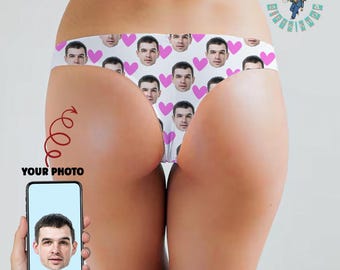 Custom Photo Face Thongs, Your Face On Underwear, Personalized With Picture
