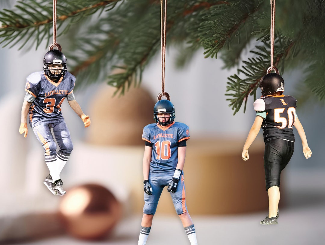 Custom Photo Ornament, Personalized Football Player Ornament , Body ...