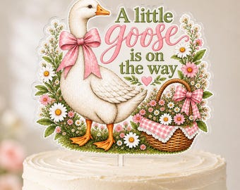 Little Goose Baby Shower Cake Topper, Goose Baby Shower Decor, Acrylic Cake Topper, A Little Goose Is on the Way, Boy Girl Neutral