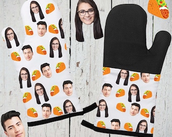 Custom Face Oven Mitt, Personalized Photo Kitchen Gift, Funny Potholder, Your Face On An Oven Mitt, Funny Face Gift for Mom, Dad, Pet Face