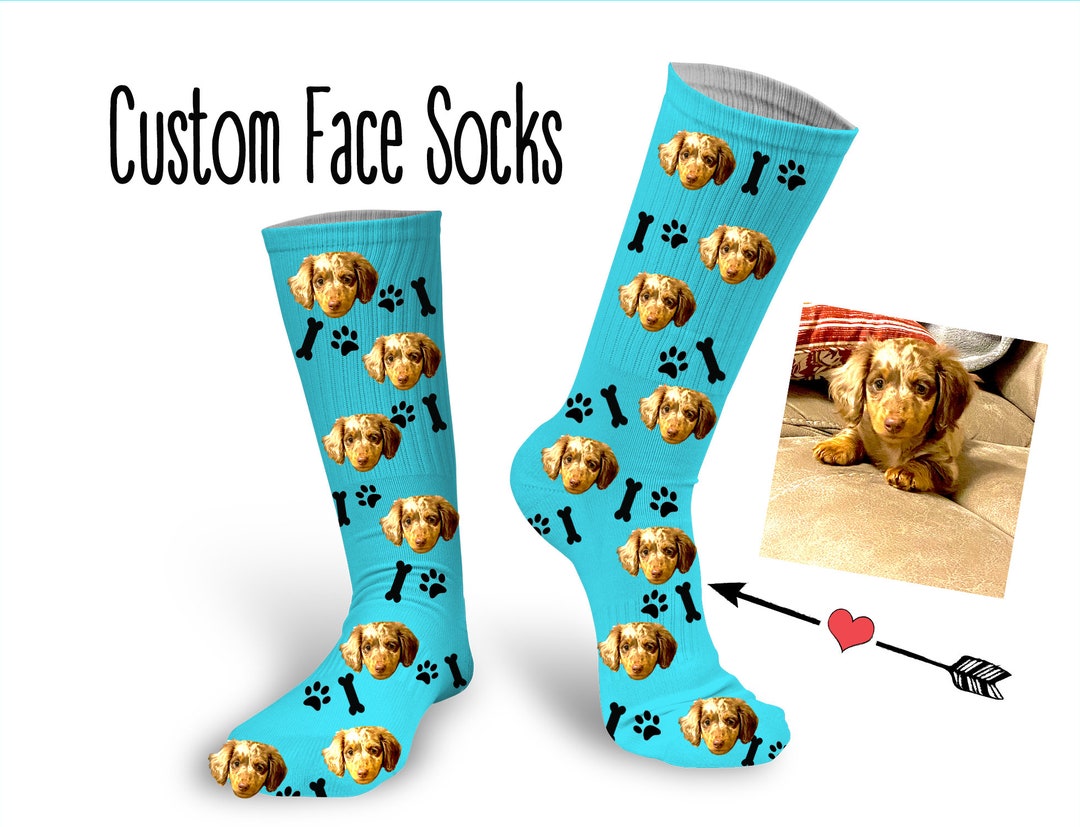 Custom Face Socks Personalized Pet Socks Dog Paws Socks Etsy