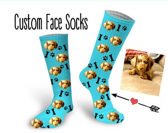 Custom Face Socks, Personalized Pet Socks, Dog Paws Socks, Photo Socks, Picture Socks, Dog Face Socks, Cat Face Socks, Pet Lover Socks