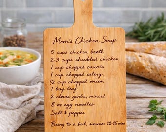 Custom Engraved Recipe Cutting Board, Handwritten Family Recipe, Grandma Handwriting, Personalized Kitchen Keepsake