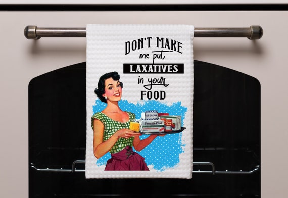 Retro Housewife Kitchen Towel Set Funny Tea Towels Pinup 