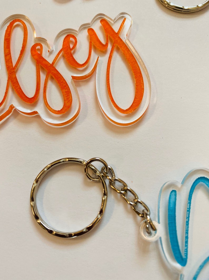 Acrylic Laser Engraved Keychains Personalized Name Keychain Etsy