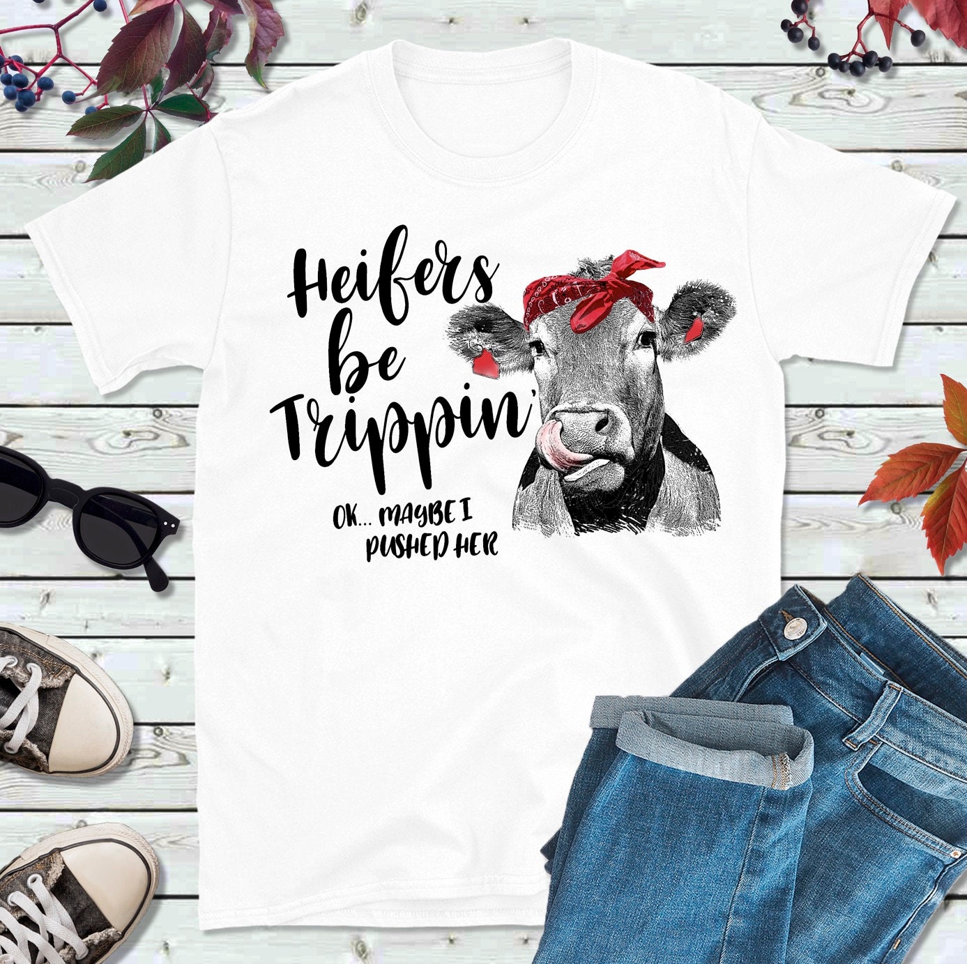 Heifers Be Tripping' T Shirt Cow Shirt Printed t-shirt | Etsy