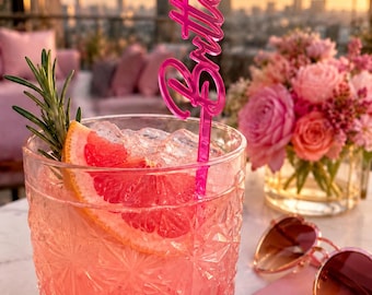 Personalized Drink Stirrer, Custom Acrylic Cocktail Stirrer, Girls Trip Party Decor, Bachelorette Drink Sticks, Name Stirrer